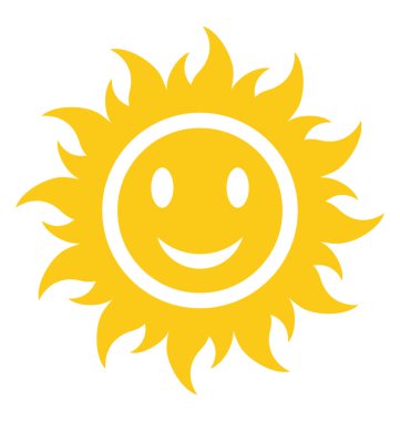 Karakteristik sıcak güneşin dönen ile parlak bir güneşin parlak ışınları 