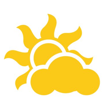 Bir güneş bulutlu güneş veya bulutlu hava ifade eden bulut arkasında 