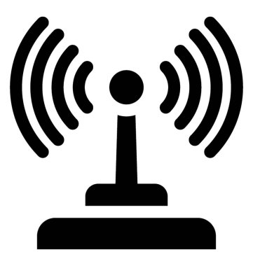 Ben şekil N her iki taraftan gülen şeklinde eğri sinyalleri ile bir simge olarak yerleştirilir, bu wifi anten grafiği 