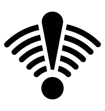 Eğrileri sinyal hata simgesi resmeden gülen üzerinde ünlem işareti 