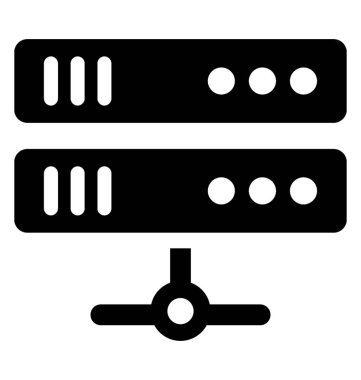 Ağ sunucu simgesini sunmak için bir simge olarak yerleştirilmiş donanım veritabanı aygıtları