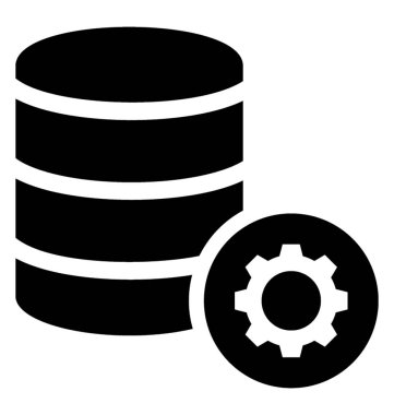 Veritabanı yönetimi ocon temsil eden bir cog wheel bağlı bilgisayar depolama aygıtı