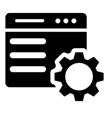 Web sayfası bir dişli çark, yazılım geliştirme kavramı gösteren 