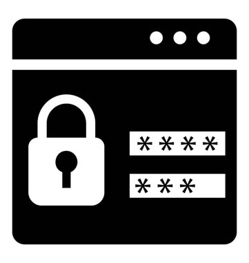 Bir asma kilit, Web sitesi güvenlik anlayışı gösteren web penceresi 