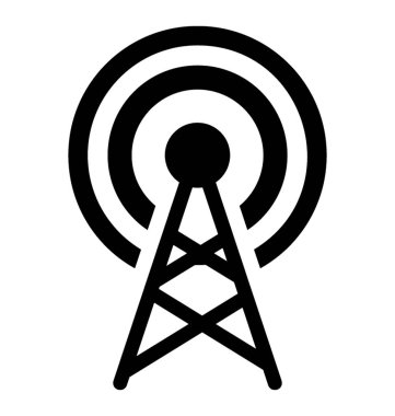 Sinyal kule simgesini hale bir sokak lambası etrafında yuvarlak daireler 