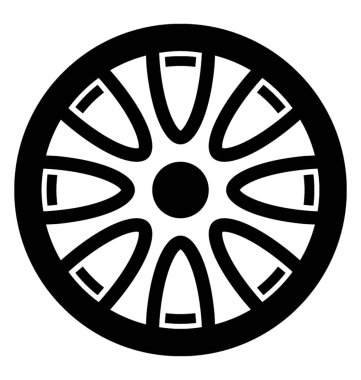 Tekerlek ile üçle RIM tekerlek simgesi ifade eden metal kalıp şeklinde