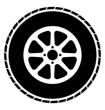 Circe üçgen şeklinde delik içi tekerlek simgesi ifade eden sahip başka bir daire ile