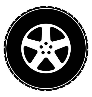 Araba tekerlek simgesi ifade eden içinde tüyler gibi fan ile yuvarlak daire