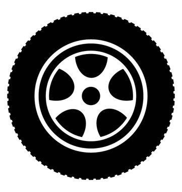 Çiçek desenli, otobüs lastik simgesi olan içinde metal kalın lastik