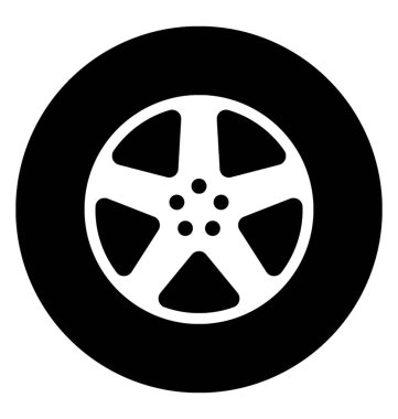 Denizyıldızı gibi desen, vagon lastik için bir simge ile daire 