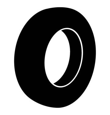 Tekerlek hiçbir metal içinde kauçuk lastik için simge ile