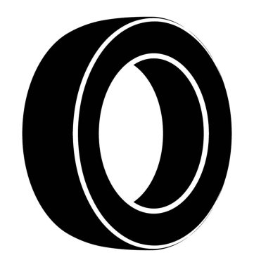 Tekerlek hiçbir metal içinde lastik tekerlek simgesi ile 