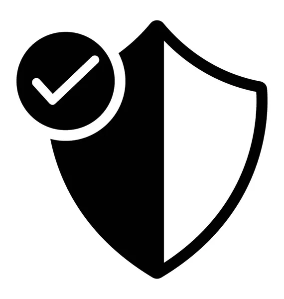 Значок Показывающий Щит Галочкой Нем Обозначающий Проверенную Концепцию Безопасности — стоковый вектор