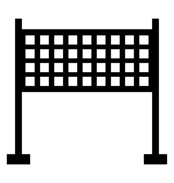 Deux Pôles Ayant Filet Travers Pour Jouer Badminton — Image vectorielle