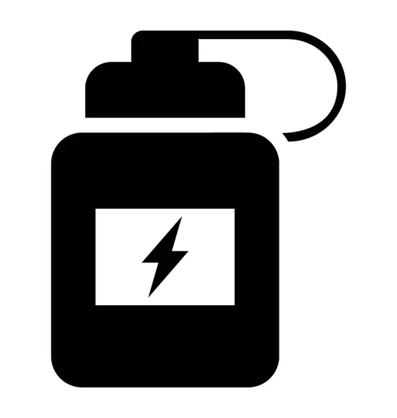 Flasche Mit Deckel Und Einem Energy Drink Schild — Stockvektor