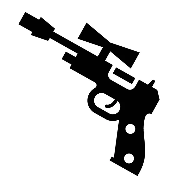 Ikona Zbraň Použít Hvězdné Války Zobrazující Han Blaster — Stockový vektor