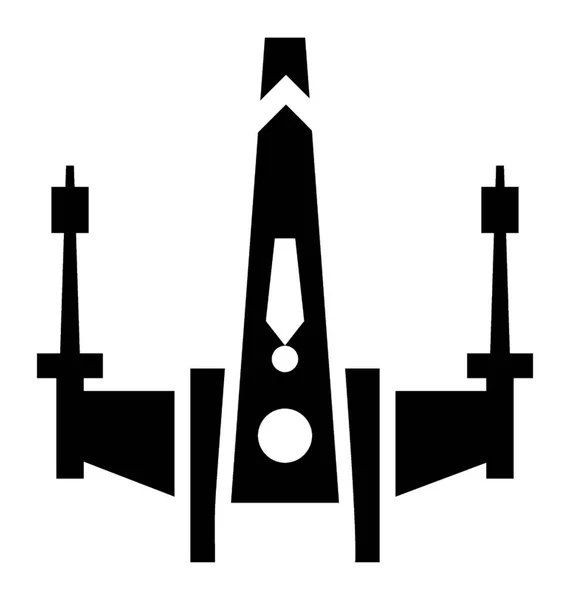 Symbol Eines Schiffes Das Kampf Eingesetzt Wird Und Einen Wing — Stockvektor