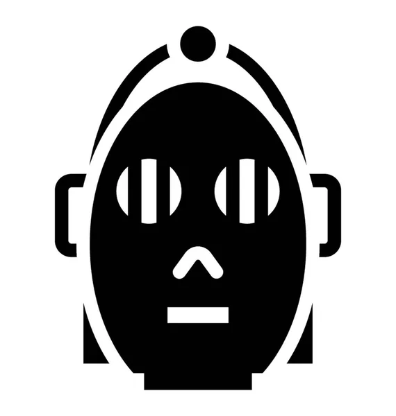 Икона Маски Использованной Фильме Звездные Войны Изображающей Маску 3Po — стоковый вектор