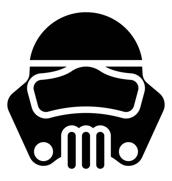 Icône Masque Utilisé Dans Les Guerres Stellaires Représentant Masque Stormtrooper — Image vectorielle