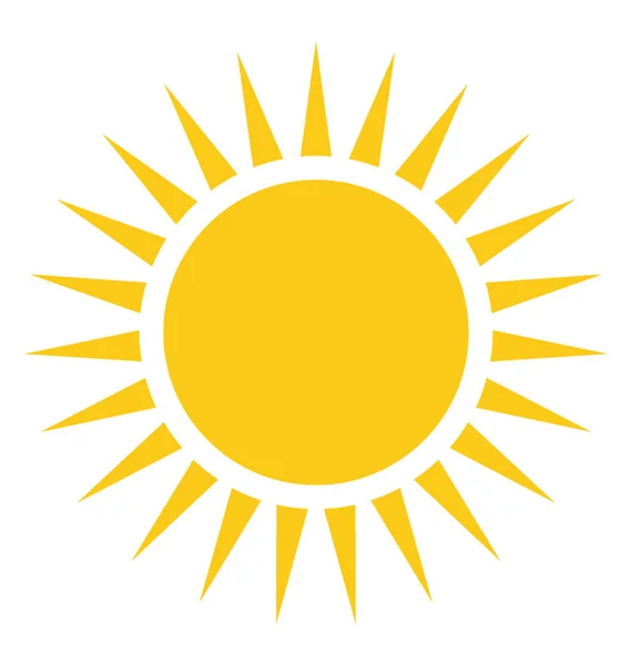 明亮的黄色太阳的卡通形状 尖尖的光线 — 图库矢量图片