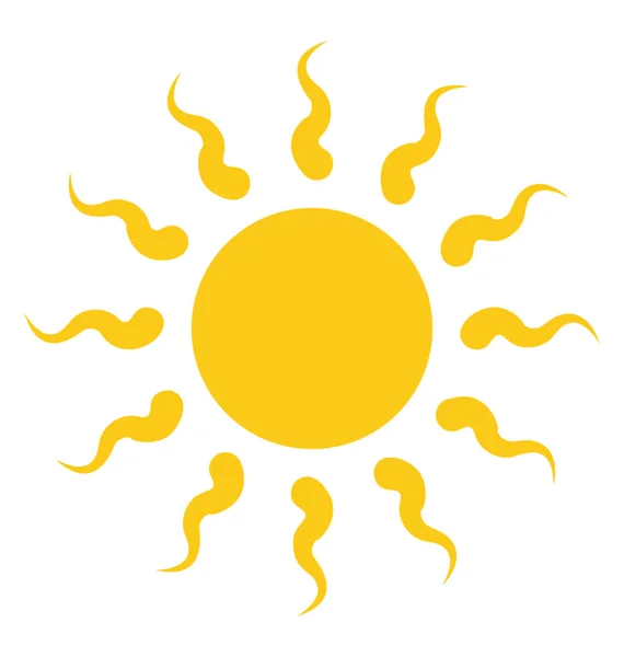Bright Yellow Sun Fire Rays Conceptualizing Fiery Sun — Stock Vector