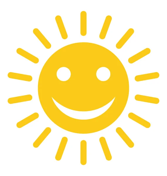 Smiling Emoji Sun Depicting Happy Sun — Stock Vector