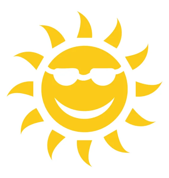 Sun Smiley Wearing Glasses Depicting Beach Sun — Stock Vector