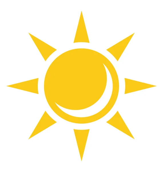 Cute Yellow Sun Shape Rays Cartoon Style — Stock Vector