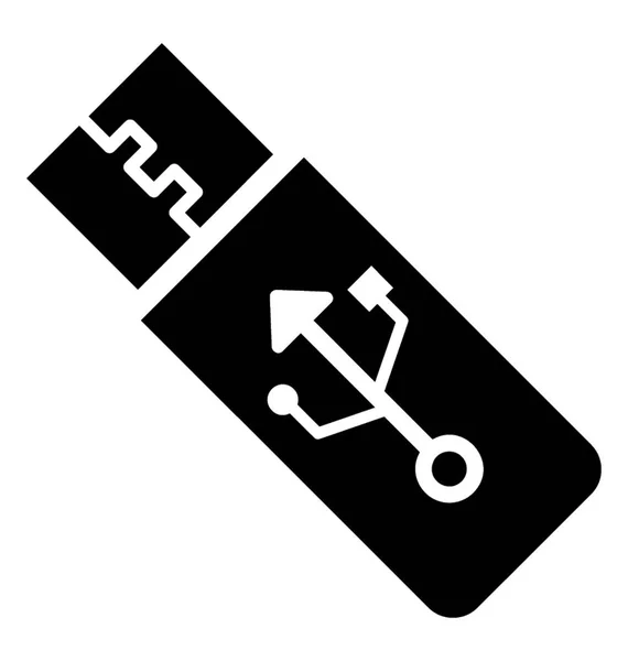 Flash Drive Χρησιμοποιείται Για Διατηρήσετε Δεδομένα Ένα Memory Stick — Διανυσματικό Αρχείο