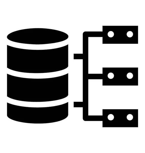Datenbank Einem Netzwerk Wird Für Shared Hosting Symbol Angezeigt — Stockvektor