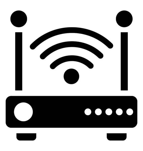Ein Access Point Gerät Mit Signalen Wifi Router — Stockvektor