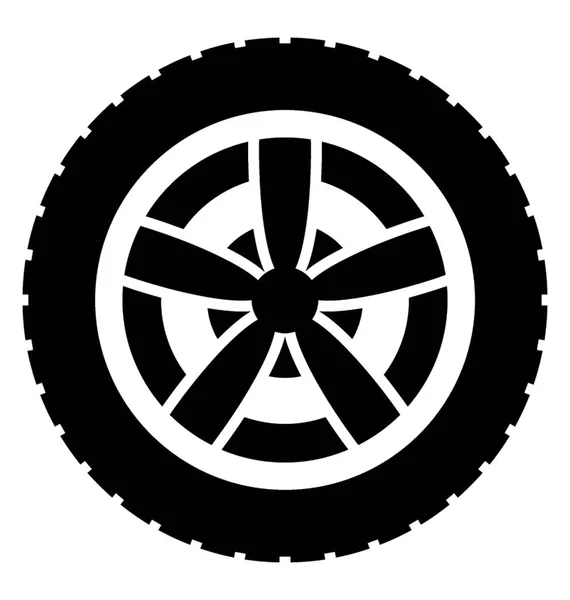 Suv タイヤのアイコンを示す内部 先の尖った星の図形が付いている車 — ストックベクタ
