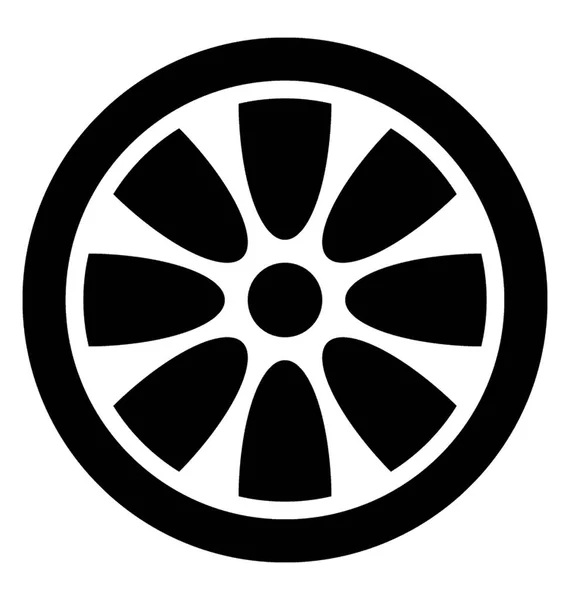 タイヤ自動部品アイコンを示す内部装飾的な金属ディスク — ストックベクタ