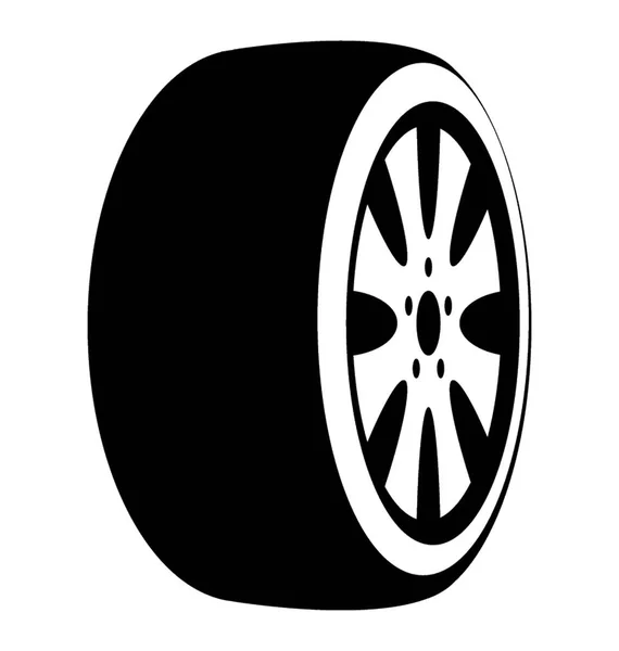 Lkw Reifen Mit Großer Stahlscheibe Innen Mit Mustern Und Löchern — Stockvektor