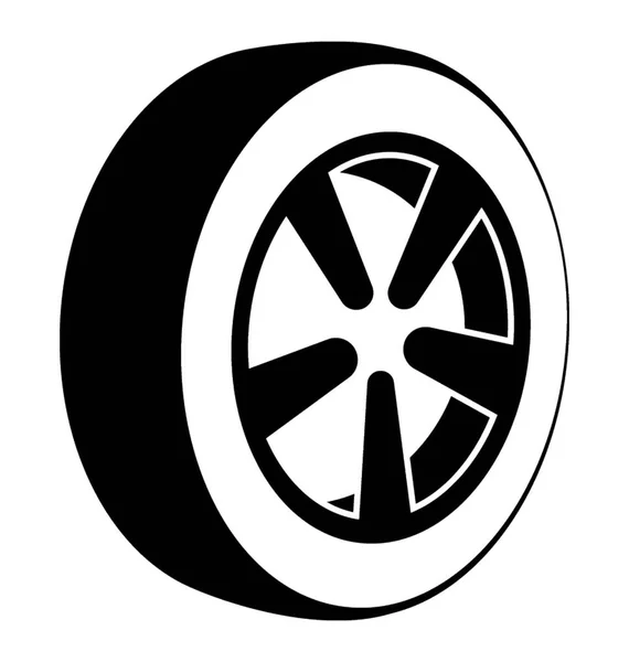 Tyre Fan Feathers Pattern Metal Denoting Tyre Icon — Stock Vector