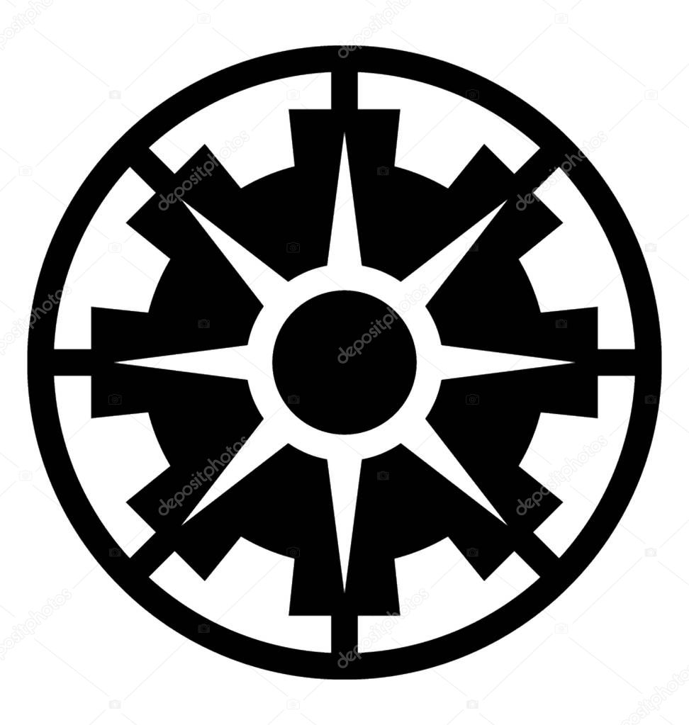 Icon of a symbol use in star wars depicting galactic empire