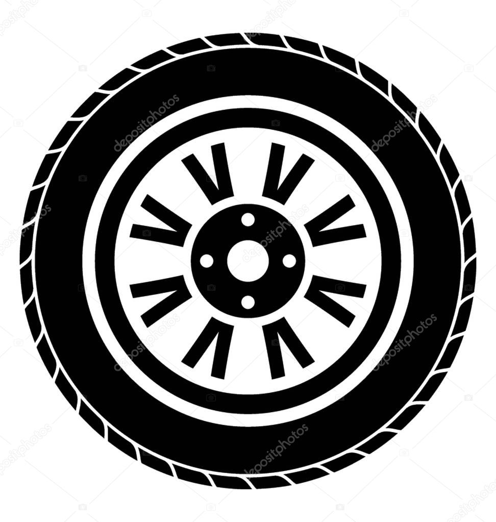 Tyre with peg like shapes inside illustrating truck tyre concept 