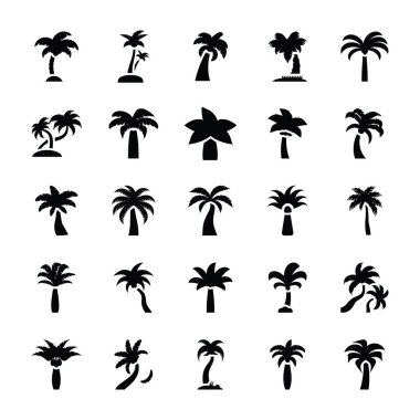 Ağaçlar sağlam Vector Icons Set