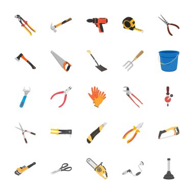 Araçlar düz vektör Icon Set 
