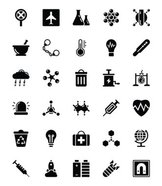 Biohazard glif vektör simgeler