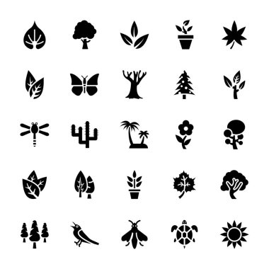 Nature Glyph Icons Pack  clipart