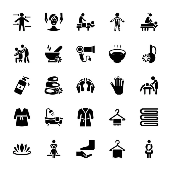 Massage Vector Icons Set — Stock Vector