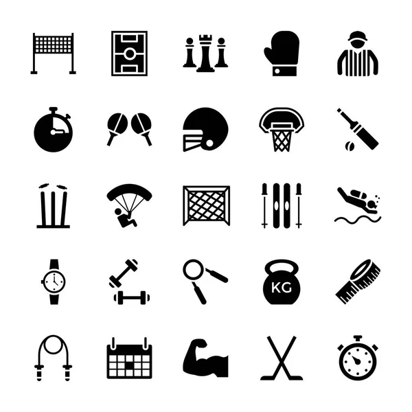 Sports Glyph Icons Pack — Stock Vector