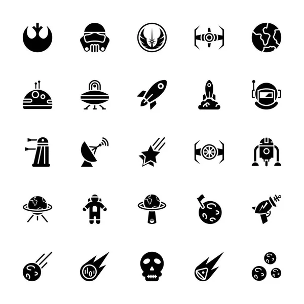 Star Wars Glyph Icon Pack — Stock Vector