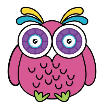 Yaratıcı tasarım simgesi baykuş karikatür