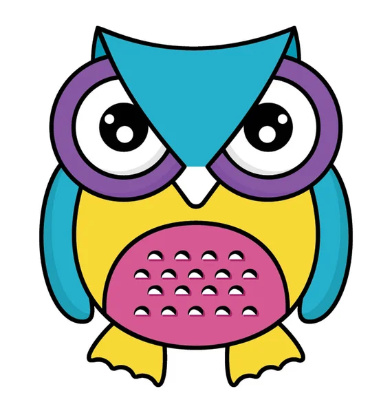 Ikona Płaski Kolorowy Baby Owl — Wektor stockowy