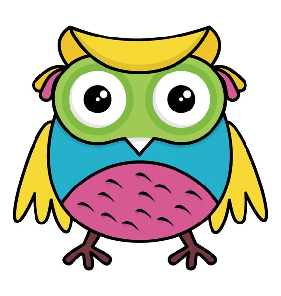 Creative Design Icon Owl Cartoon — Stock Vector