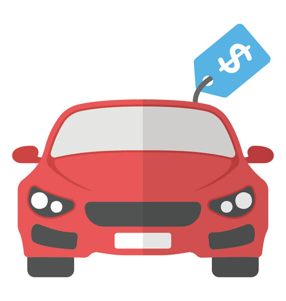 New car with money tag
