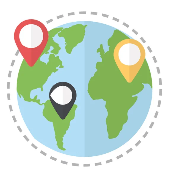 Wereldbol Met Wereldwijde Locaties Voor Zakelijke — Stockvector