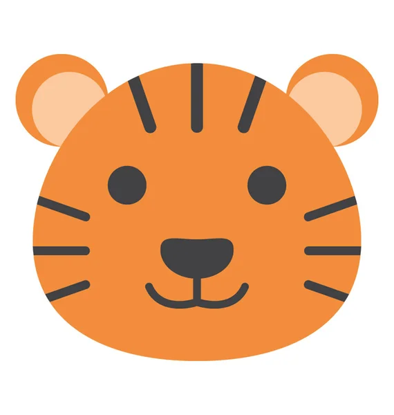 Icono Aislado Diseño Emoticono Tigre — Vector de stock